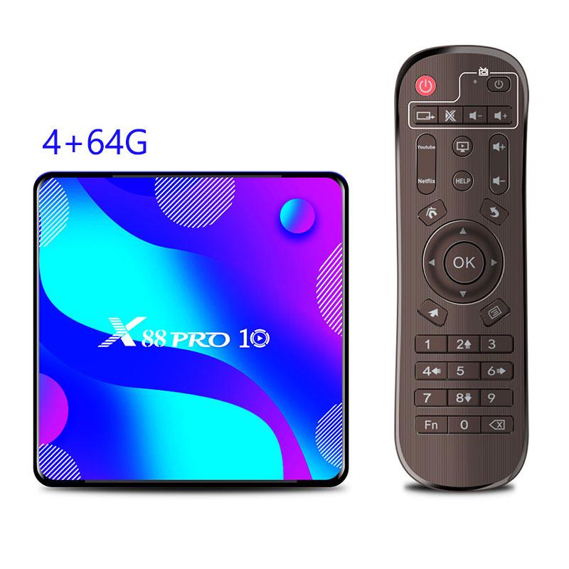 X88 Pro 10 4K TV Box Android 10.0 Rockchip 3318 Dual Band Wifi HDR