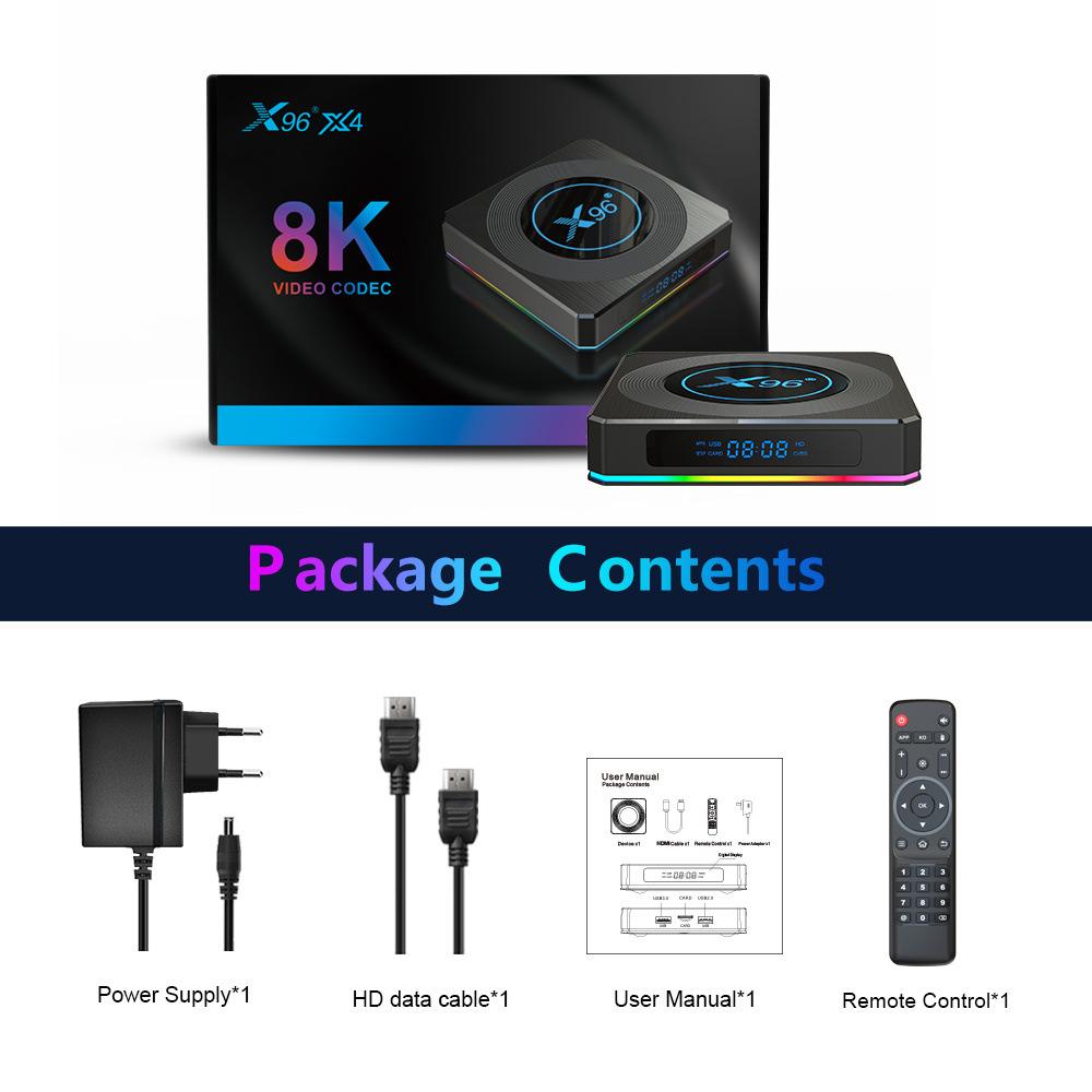 Wifi HDMI Amlogic S905X4 Android 11 Bluetooth 4.0 Android TV Set Top Box Code Smart Mini TV