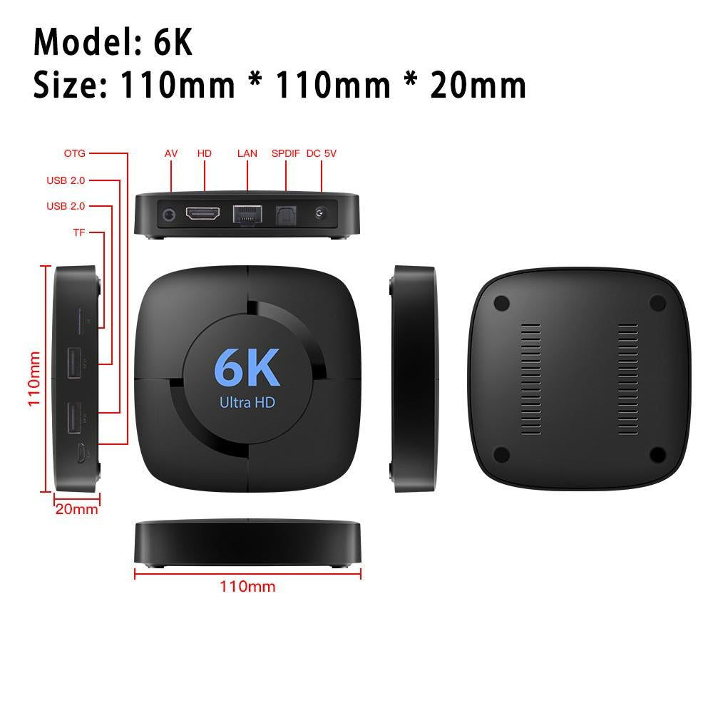 Android TV Box 4GB Ram 64GB Rom Voice Assistant Android 10.0 HTV 8 Box Original 6K H616 Wifi