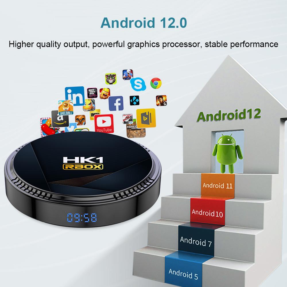 LEMFO HK1 RBOX Android 12 TV Box 6K Wifi6 Allwinner H618 128GB Smart TV Screen Interaction
