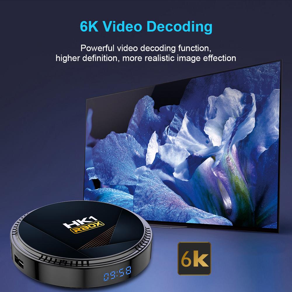 LEMFO HK1 RBOX Android 12 TV Box 6K Wifi6 Allwinner H618 128GB Smart TV Screen Interaction