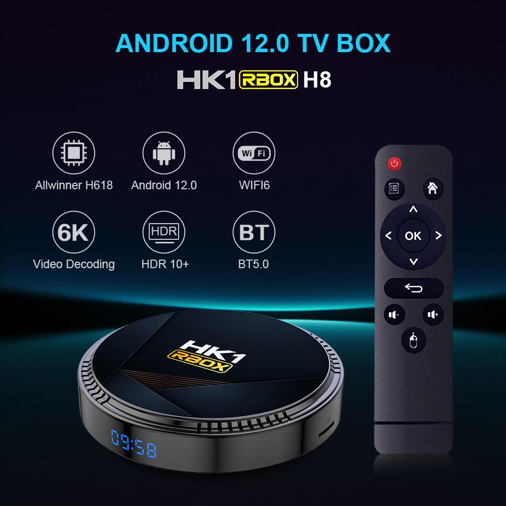 LEMFO HK1 RBOX Android 12 TV Box 6K Wifi6 Allwinner H618 128GB Smart TV Screen Interaction