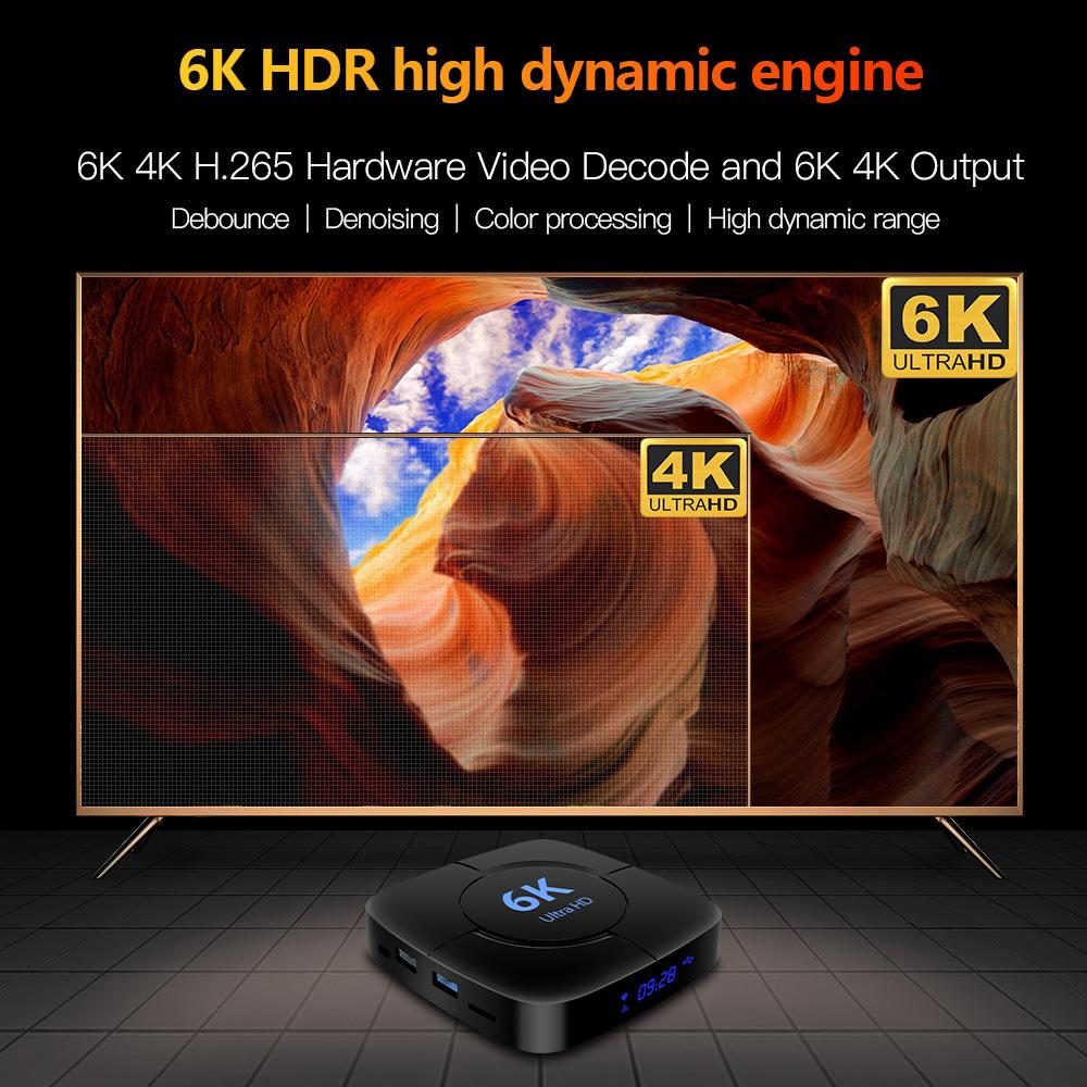 TV Box 4GB Ram 64GB Rom IPTV Android Voice Assistant Android 10.0 HTV 8 Box Original 6K H616 Wifi