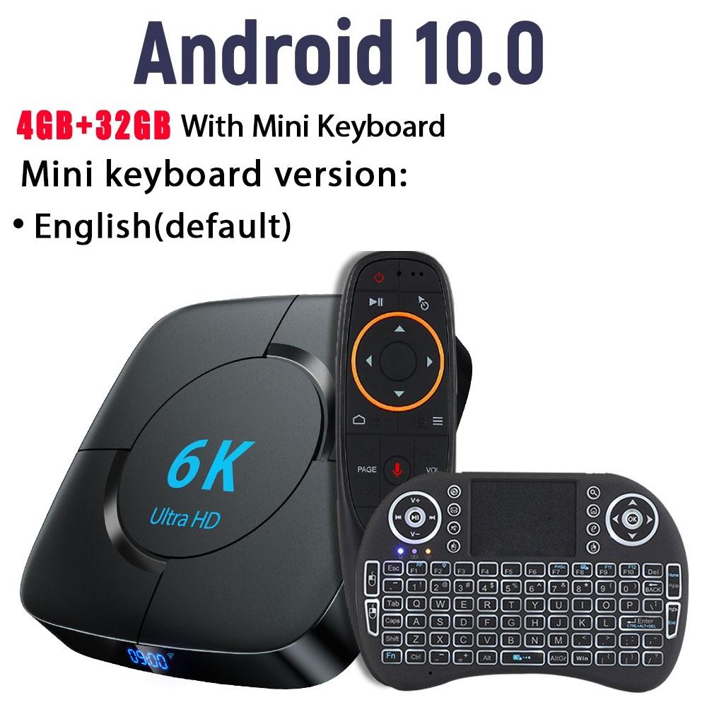 Android TV Box 4GB Ram 64GB Rom Voice Assistant Android 10.0 HTV 8 Box Original 6K H616 Wifi
