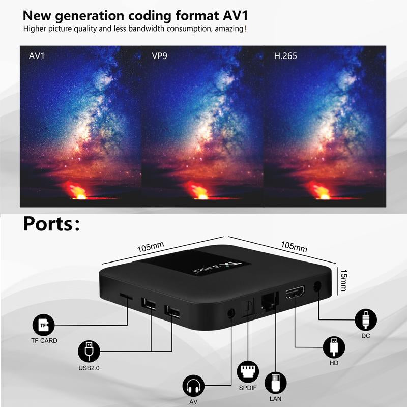 H50 Smart Android Box 4K HD 2.4and5G Media Player Bluetooth Voice Assistant Play Store 2/4GB