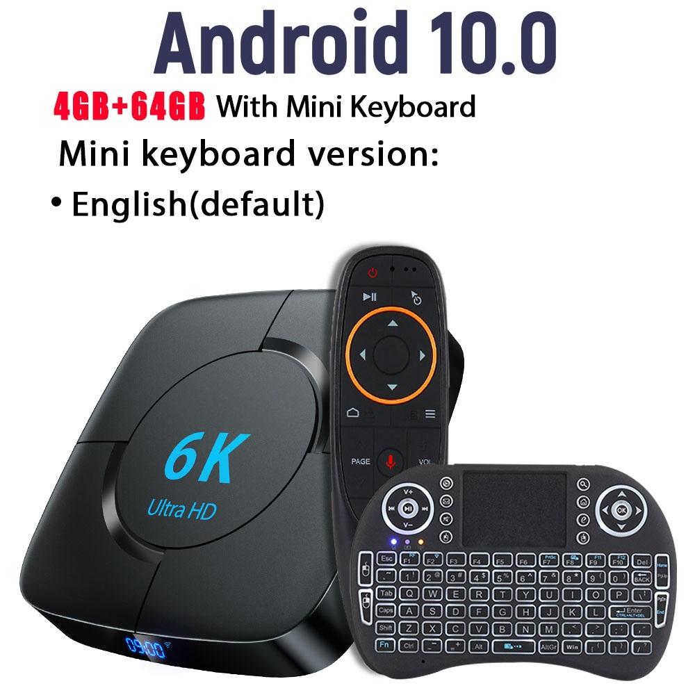 Android TV Box 4GB Ram 64GB Rom Voice Assistant Android 10.0 HTV 8 Box Original 6K H616 Wifi