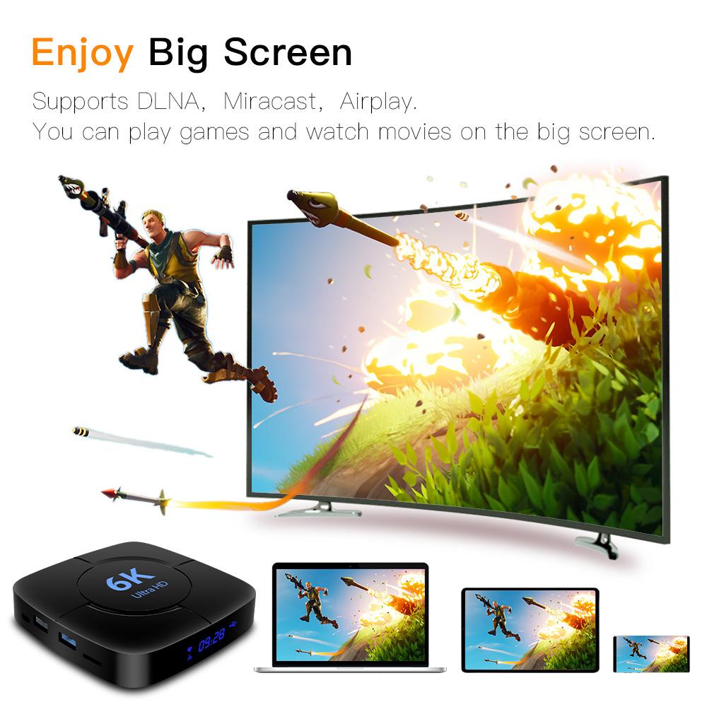 TV Box 4GB Ram 64GB Rom IPTV Android Voice Assistant Android 10.0 HTV 8 Box Original 6K H616 Wifi