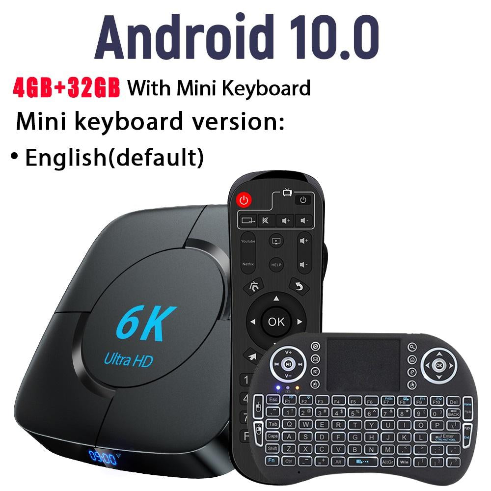 Android TV Box 4GB Ram 64GB Rom Voice Assistant Android 10.0 HTV 8 Box Original 6K H616 Wifi