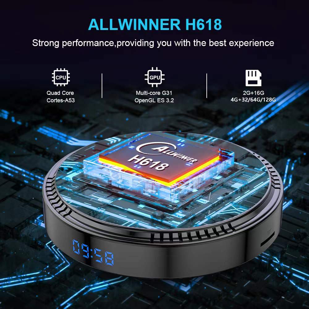 LEMFO HK1 RBOX Android 12 TV Box 6K Wifi6 Allwinner H618 128GB Smart TV Screen Interaction