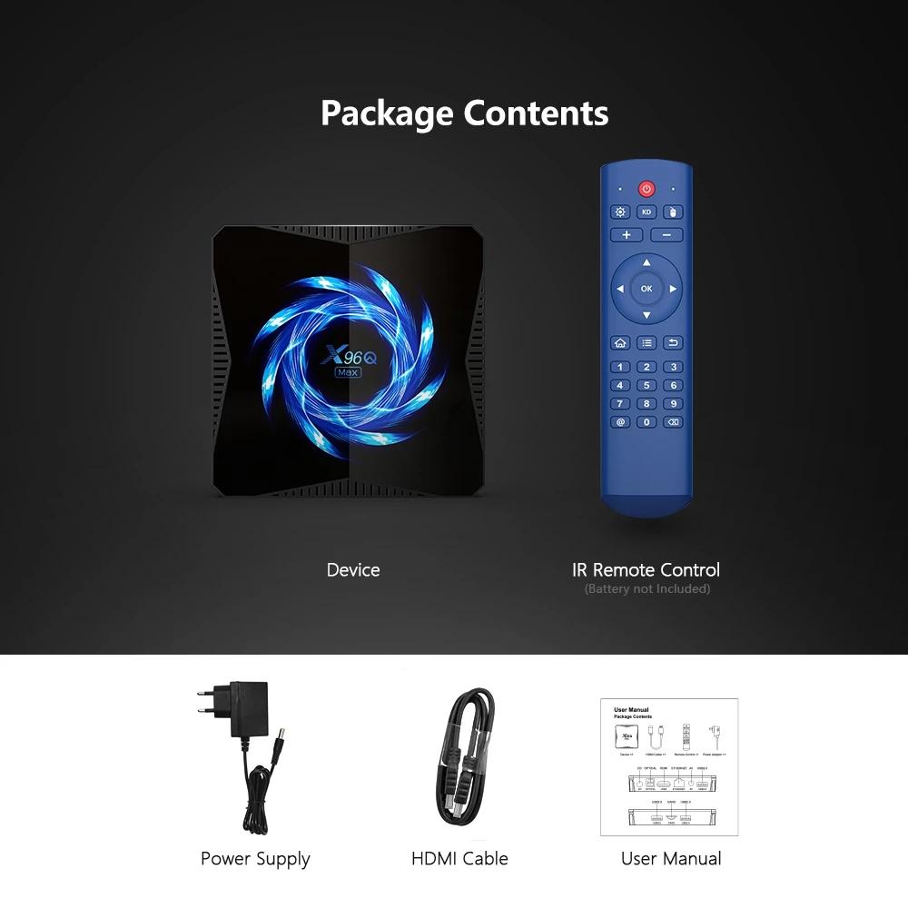 New x96Q Max IPTV box Android 10.0 4g 64g TV Box 2.4G/5G Wifi BT 4.1 DDR3 4K HDR TV Fast ship to