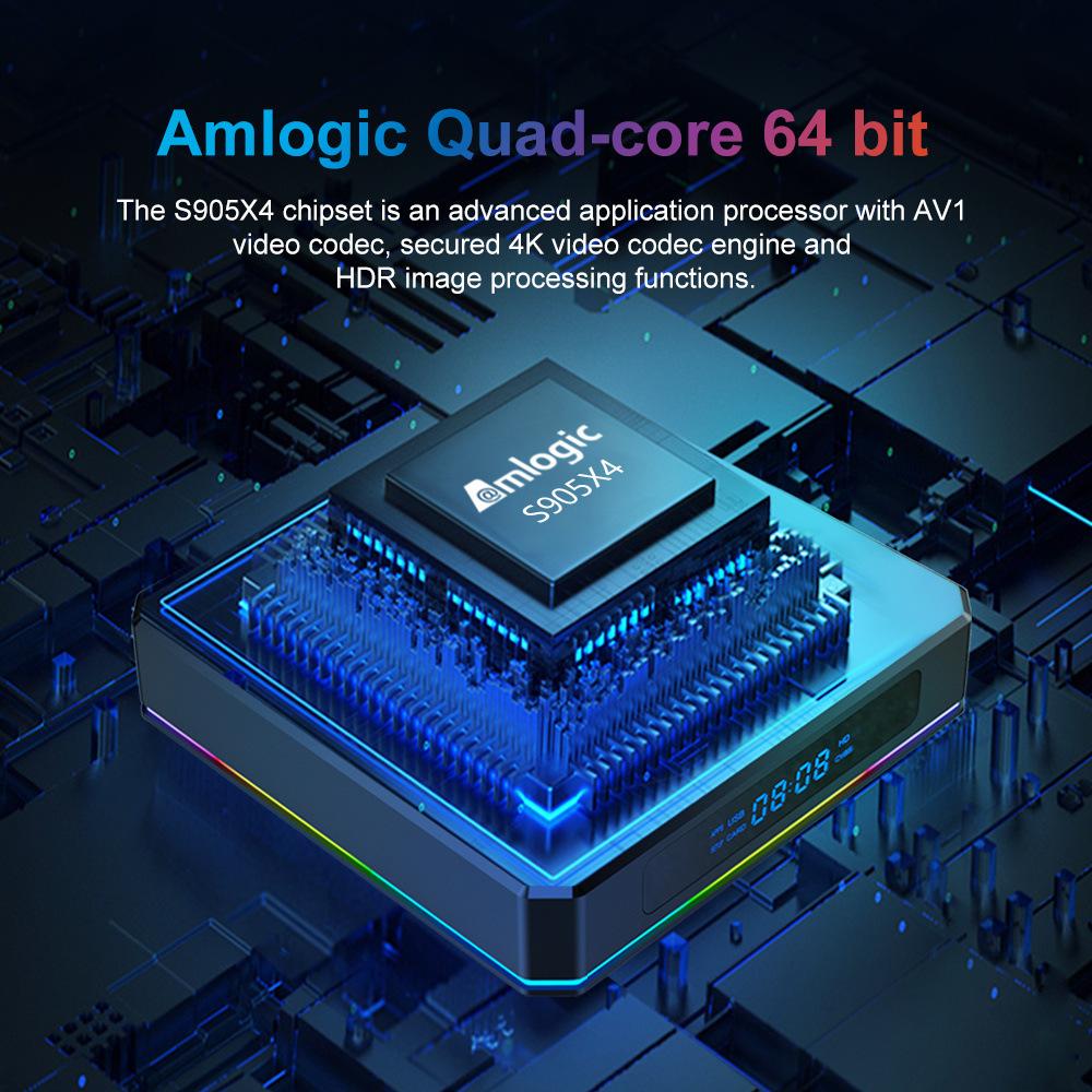 Wifi HDMI Amlogic S905X4 Android 11 Bluetooth 4.0 Android TV Set Top Box Code Smart Mini TV