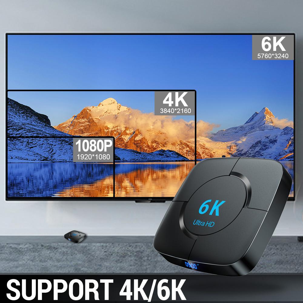 Android TV Box 4GB Ram 64GB Rom Voice Assistant Android 10.0 HTV 8 Box Original 6K H616 Wifi