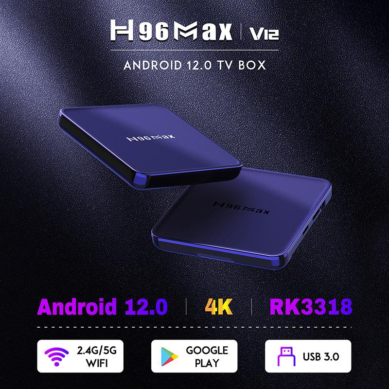 New H96 Max V12 RK3318 Android12 4G+64G network set-top box Dual 2.4G&5G wifi smart tv box iptv