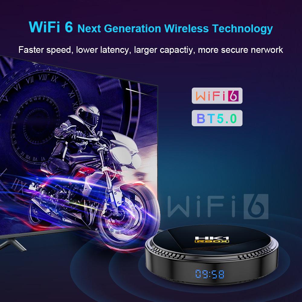 LEMFO HK1 RBOX Android 12 TV Box 6K Wifi6 Allwinner H618 128GB Smart TV Screen Interaction